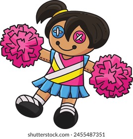 Cheerleading Girl Cheerleader Plushie Clipart