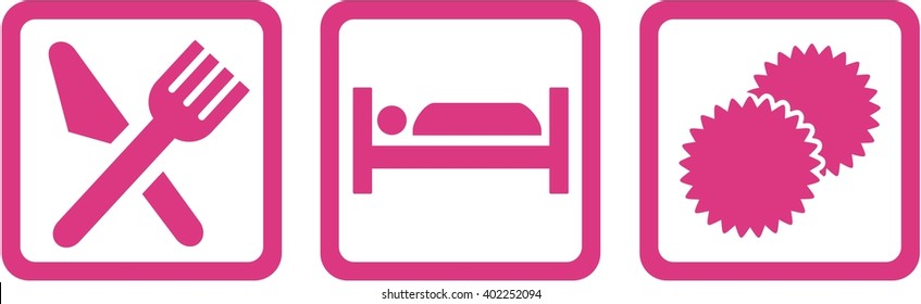 Cheerleading icons eat sleep