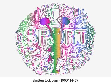 Cheerleading logo design. Set of sports background. Vector illustration.