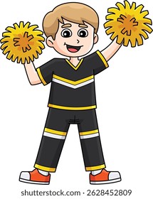 Cheerleading Male Cheerleader Cartoon Clipart 