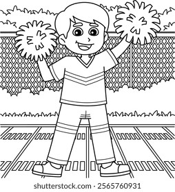 Cheerleading Male Cheerleader Coloring Page 