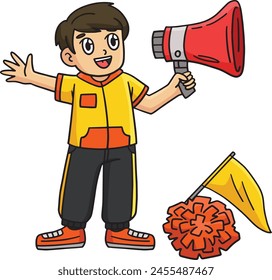 Cheerleading Male Choreographer Cartoon Clipart