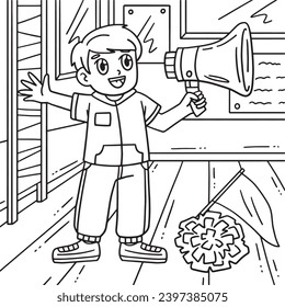 Cheerleading Male Choreographer Coloring Page