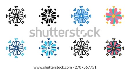 Cheerleading Pom poms icon set multiple style vector collection 
