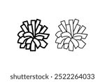 Cheerleading pom-poms icon in black and white. Vector illustration design.