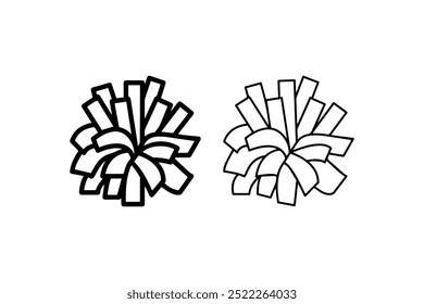 Cheerleading pom-poms icon in black and white. Vector illustration design.