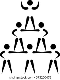 Cheerleading Pyramid Pictogram