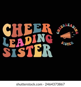 Cheerleading Sister groovy graphic design