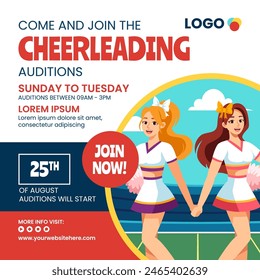 Cheerleading Social Media Background Illustration Flat Cartoon Hand Drawn Templates