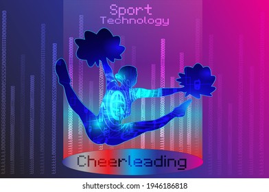 Cheerleading sport background design. Website landing page. Template for apps. Technology. Vector illustration.