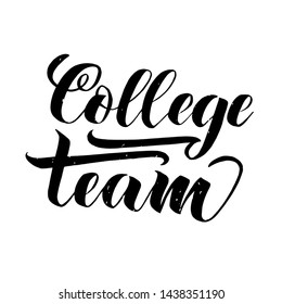 Cheerleading Team lettering text. Vector illustration for banner, promotion, signboard, poster, advertising. Sport college team.