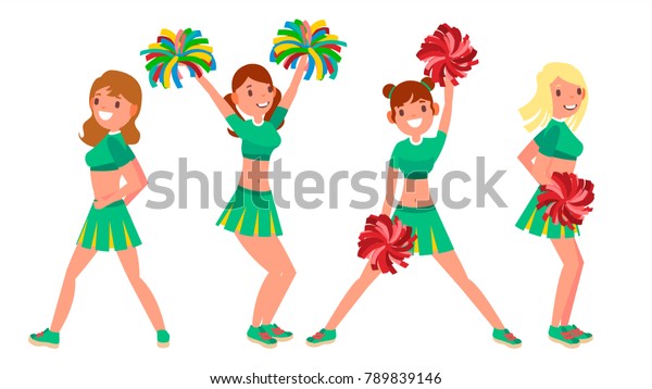 Cheerleading Team Vector Action Sport Fan Stock Vector (Royalty Free ...