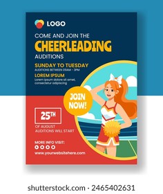 Cheerleading Vertical Poster Flat Cartoon Hand Drawn Templates Background Illustration