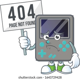 cheerless face game console mascot style design raised up a board