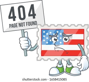 cheerless face independence day stamp mascot style design raised up a board