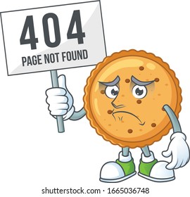 cheerless face peanut butter cookies mascot style design raised up a board