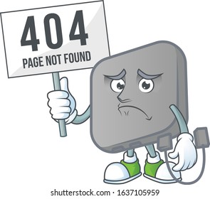 cheerless face power bank mascot style design raised up a board