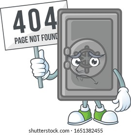 cheerless face security box closed mascot style design raised up a board