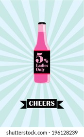 cheers beer bottle poster illustration