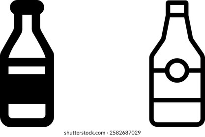 Cheers! Beer Bottle Vector Icon Set