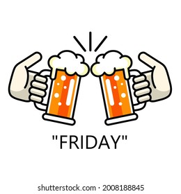 Arte vectorial de ilustración de Cheer Beer Friday