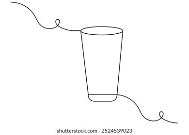 Cheers copas de cerveza dibujo de línea continua de contorno aislado simple icono de Vector de año nuevo
