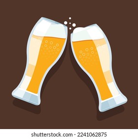 Cheers beer glasses vector illustration