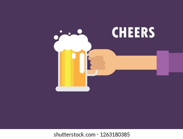 cheers beer mug with hands