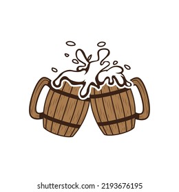 cheers beer mug, vector illustration