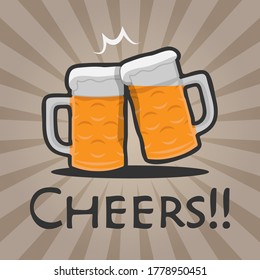 cheers, Beer oktoberfest logo symbol