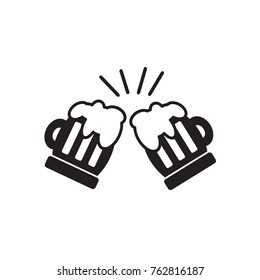 Cheers beer vector icon, two pints isolated on white background
