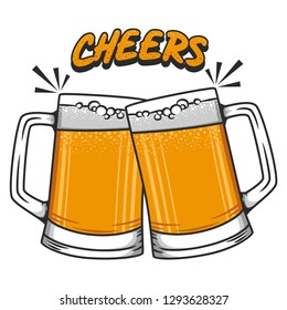 Cheers beer vector illustration