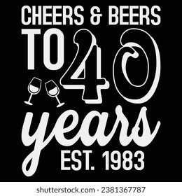 Käse und Bier bis zu 40 Jahren. 1983 Geburtstagsgeschenk-T-Shirt-Design