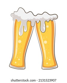 cheers beers glasses icon flat