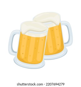 Cheers Beers Sign Emoji Icon Illustration. Feiern Vektor Symbol Emoticon Design Clip Art Sign Comic Stil.