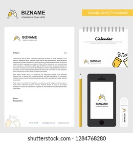 Cheers Business Letterhead, Calendar 2019 and Mobile app design vector template