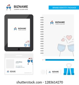 Cheers Business Logo, Tab App, Diary PVC Employee Card and USB Brand Stationary Package Design Vector Template