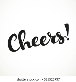 Cheers calligraphic inscription on a white background