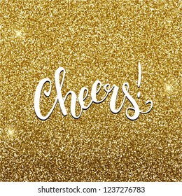 Cheers calligraphic text design, vector illustration