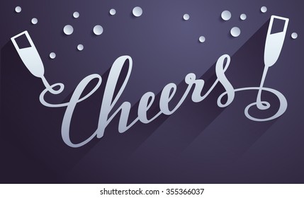 Cheers Calligraphy : Vector Illustration