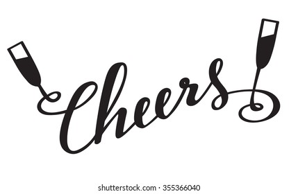 Cheers Calligraphy : Vector Illustration