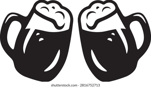 Cheers, celebration, beer mugs clinking together, party, happiness, friendship, good times, beverage, foam, drink.