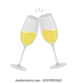 Cheers with champagne vector illustration