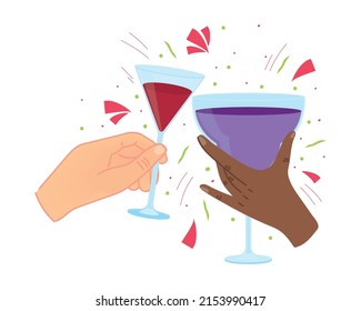 Cheers Clinking Glasses Icon Isolated