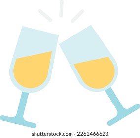 Cheers color icon. Two drink glass. Party celebrating