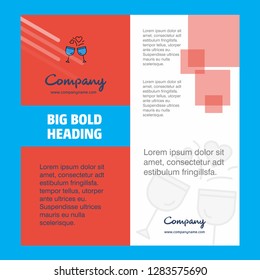 Cheers Company Brochure Title Page Design. Company profile, annual report, presentations, leaflet Vector Background