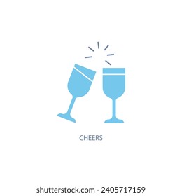 cheers concept line icon. Simple element illustration. cheers concept outline symbol design.