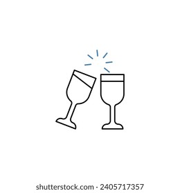 cheers concept line icon. Simple element illustration. cheers concept outline symbol design.