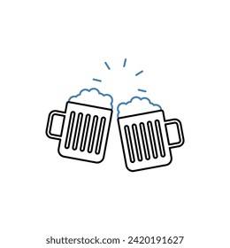 cheers concept line icon. Simple element illustration. cheers concept outline symbol design.