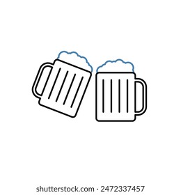 cheers concept line icon. Simple element illustration. cheers concept outline symbol design.